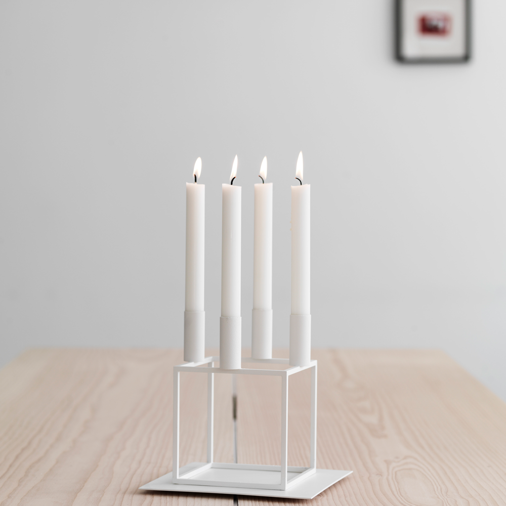 Kubus 4 Candleholder, White