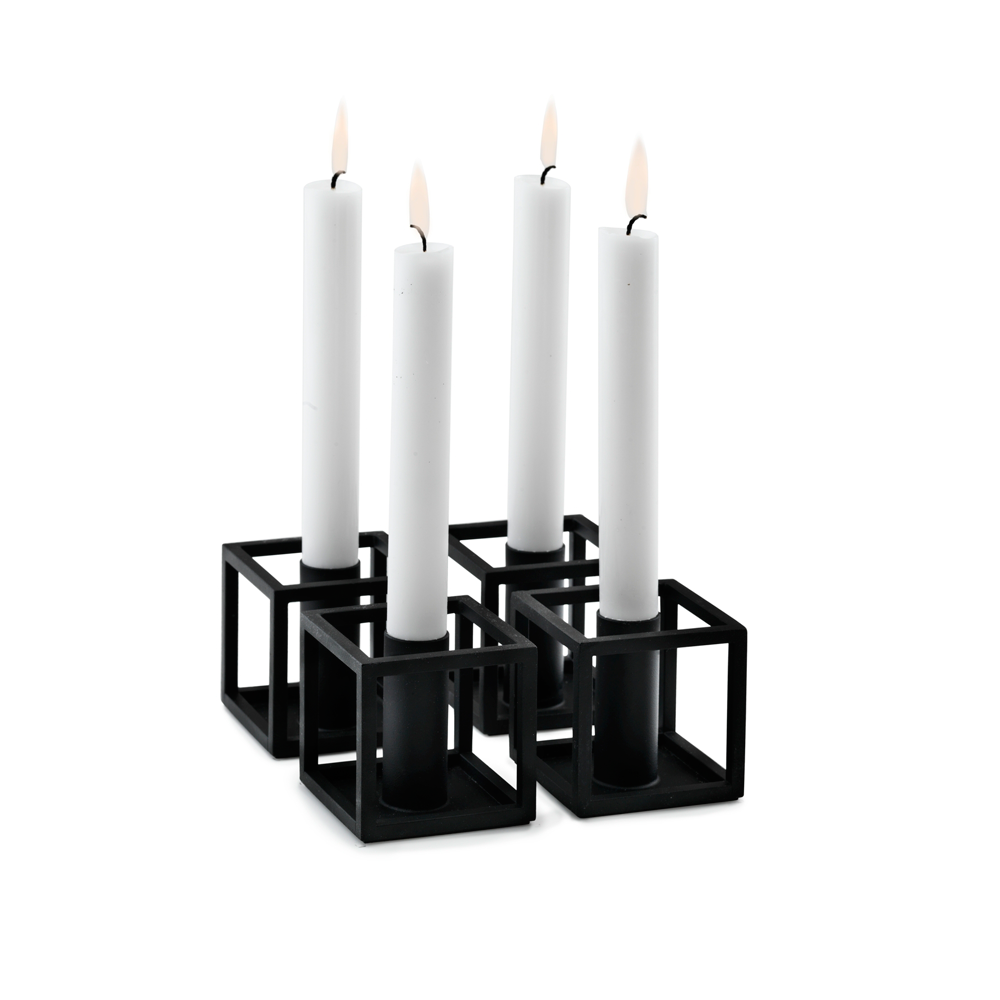 Kubus 1 Candleholder, Black