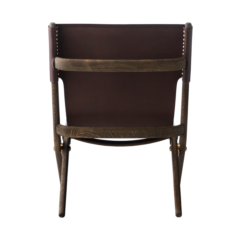 Saxe Leather Lounge Chair, Brown Oak/Brown/FREE SHIPPING