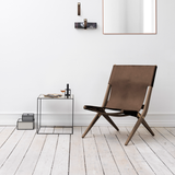 Saxe Leather Lounge Chair, Brown Oak/Brown/FREE SHIPPING