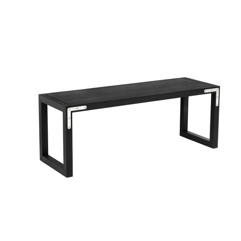 Conekt Bench with Metal Brackets, Black Stained Ash