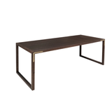 Conekt Dining Table with Metal Brackets, Smoked Oak
