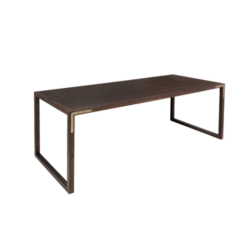 Conekt Dining Table with Metal Brackets, Smoked Oak