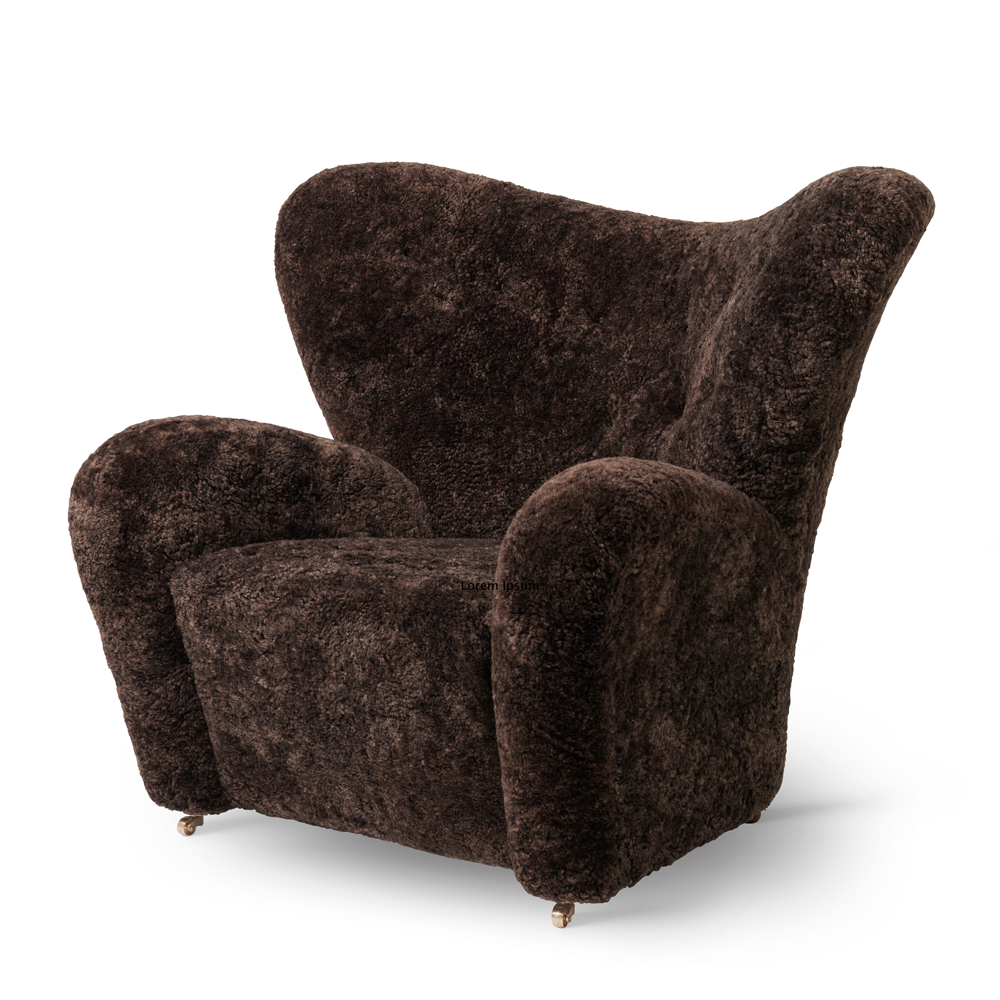 Tired Man Overstuffed Chair, Sheepskin