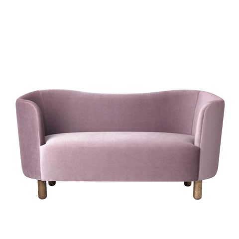 Mingle Compact Sofa in velour fabric 'Jazz', Violet or Grey