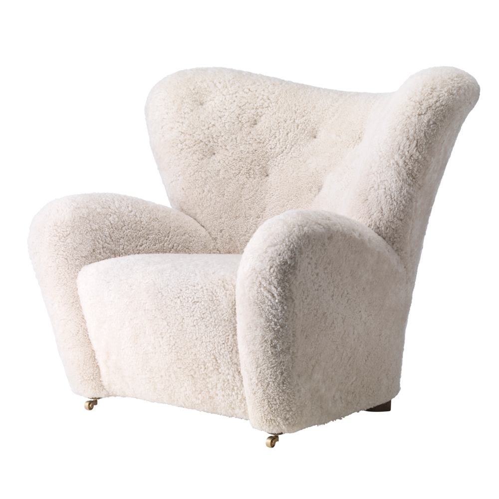 Tired Man Overstuffed Chair, Sheepskin