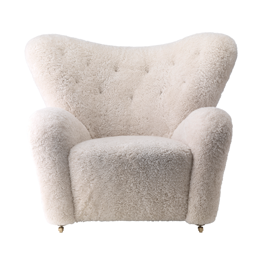 Tired Man Overstuffed Chair, Sheepskin