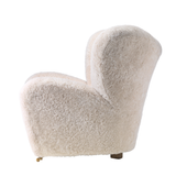 Tired Man Overstuffed Chair, Sheepskin