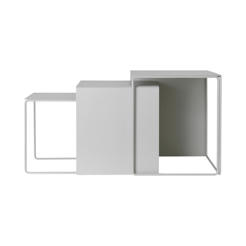 Set of 3 Cluster Tables, Light Grey/FREE SHIPPING
