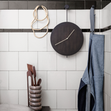 Trace Wall Clock/Blackened Steel with Brass Hands
