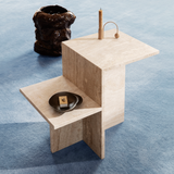 Distinct Side Table, Travertine/FREE SHIPPING