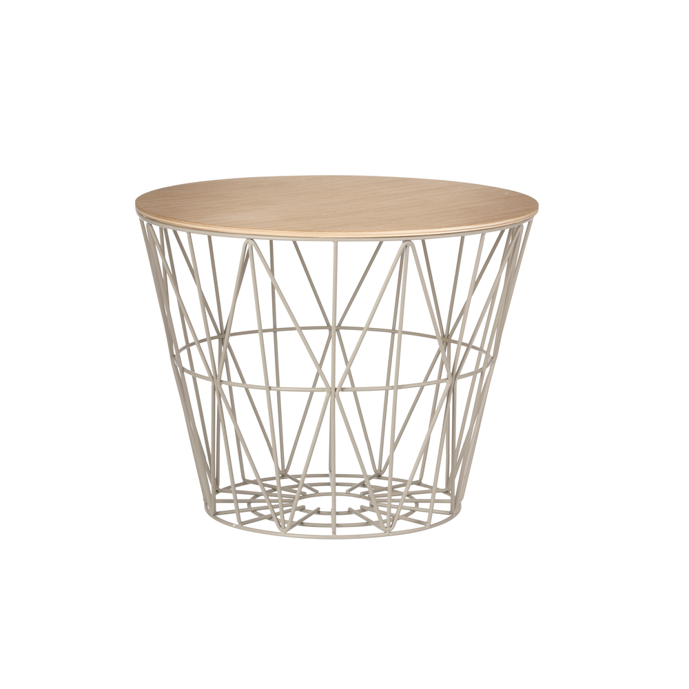Wire Basket Top, Oiled Oak, 3 Sizes