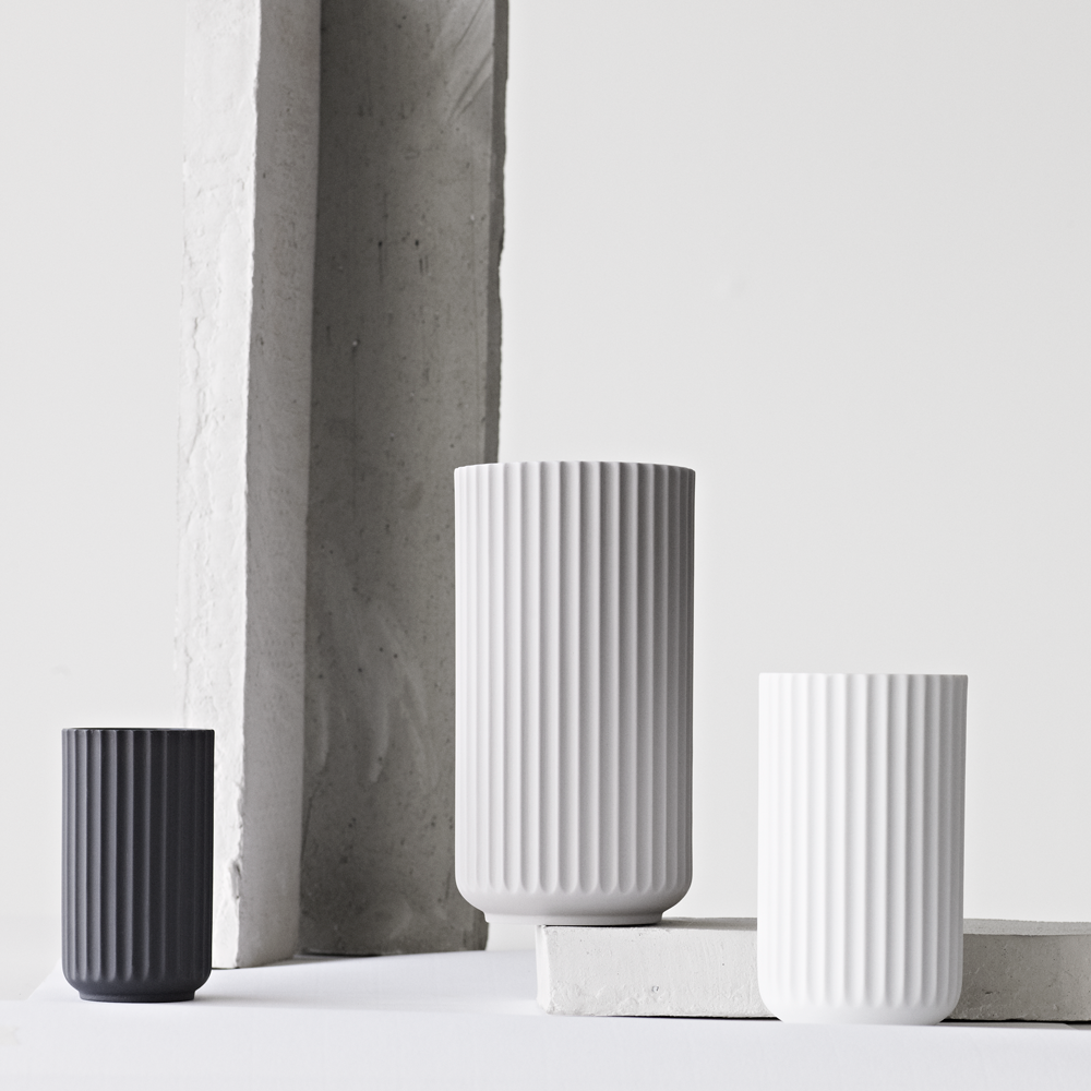 The Lyngby Vase in Matte Light Grey, 3 Sizes