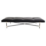 Sample Daybed Black/Brass/Black Leather/PICK-UP OR DELIVERY TO NY, CT ONLY