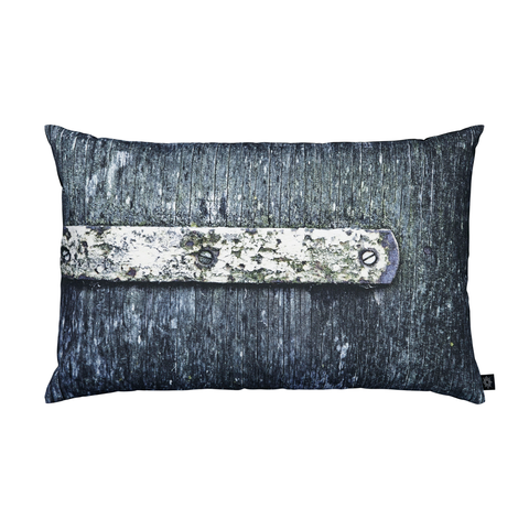 Green/Blue Door with Hinge Decorative Pillow