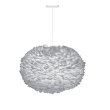 EOS XL Goose Feather Pendant, Grey, 30" W x 18" H