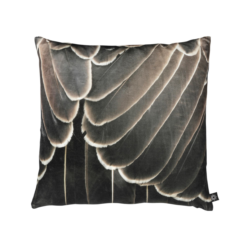 Printed Feather Brown Pattern Decorative Pillow