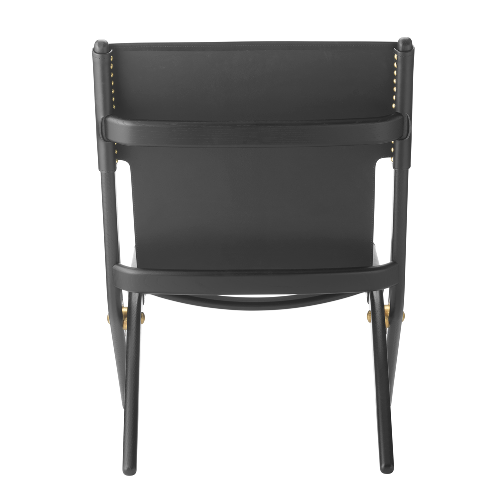 Saxe Leather Lounge Chair, Black Oak/Black/FREE SHIPPING