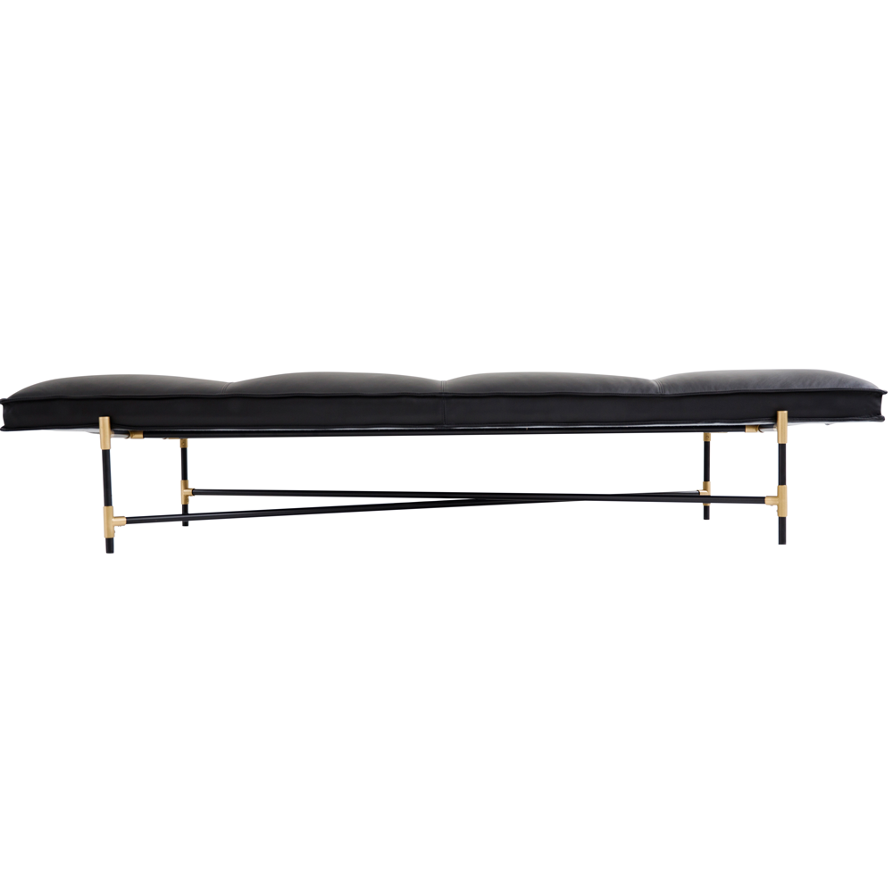 Sample Daybed Black/Brass/Black Leather/PICK-UP OR DELIVERY TO NY, CT ONLY