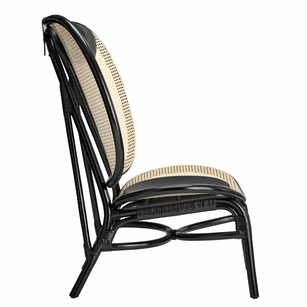 Nomad Chair, Black/Natural Rattan